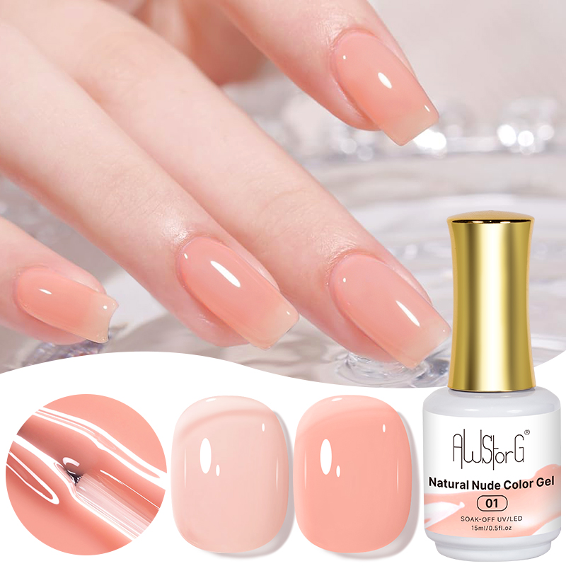 Nail Art Natural Pink - AWStorG 15ML Natural Nude Pink Color