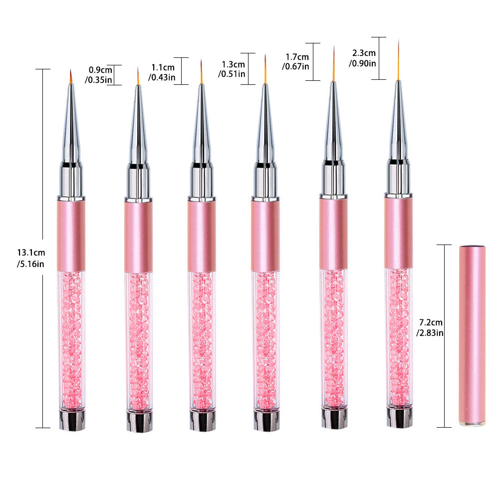Nail Art Kaki - 6pcs/Set Acrylic French Stripe Nail Art