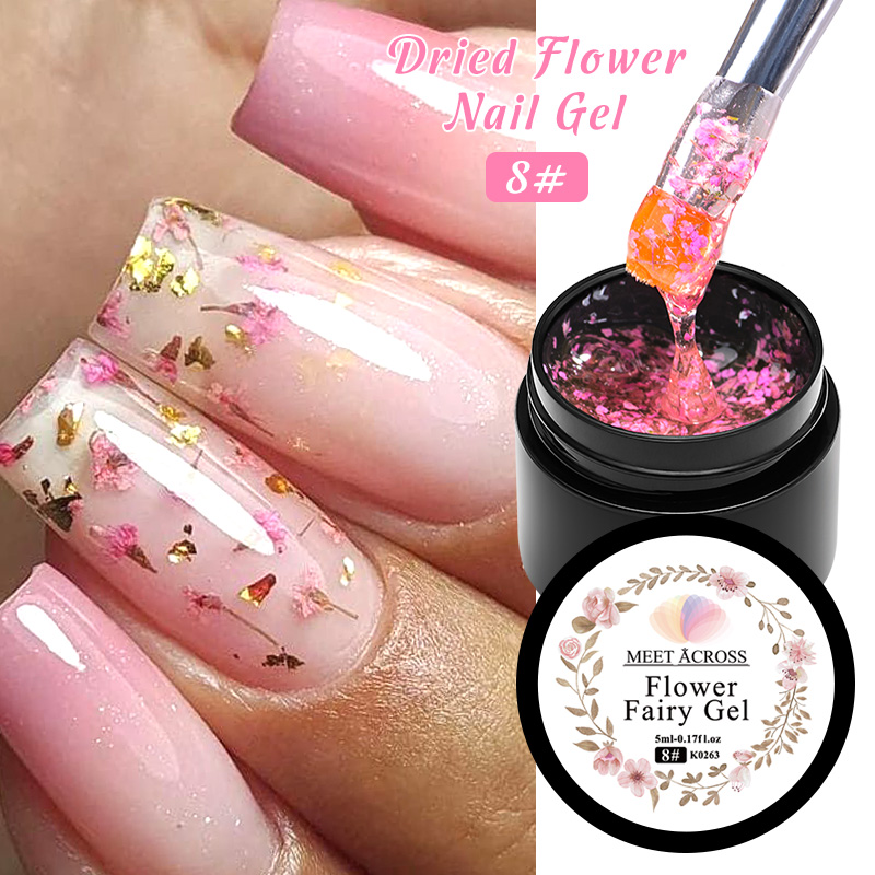 Nail Art Natural Pink - 5ml Pink Dried Flower Nail Gel