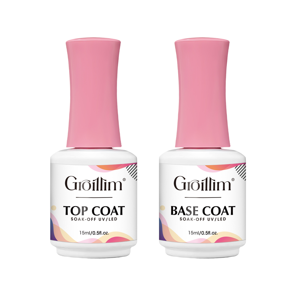 Gel Top Coat - Groillim 15ml No-Wipe Gel Nail Polish