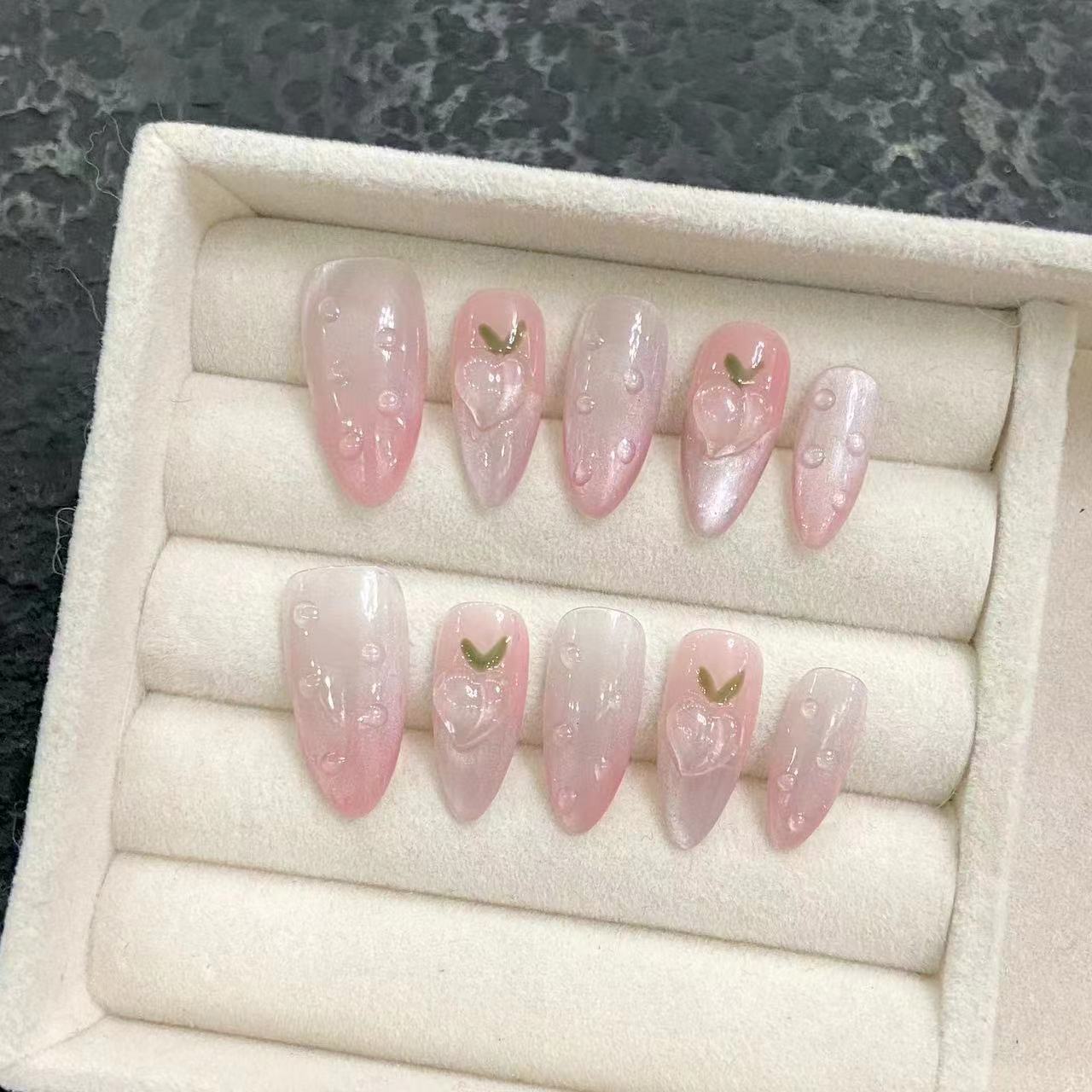 Nail Art Xs - 10Pcs Short Almond Handmade Press on