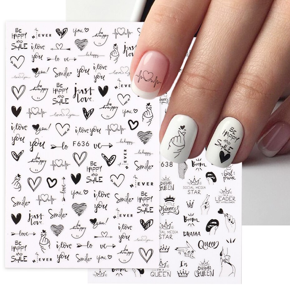 Nail Art Valentine - 2pcs Heart Love Design 3D Nail