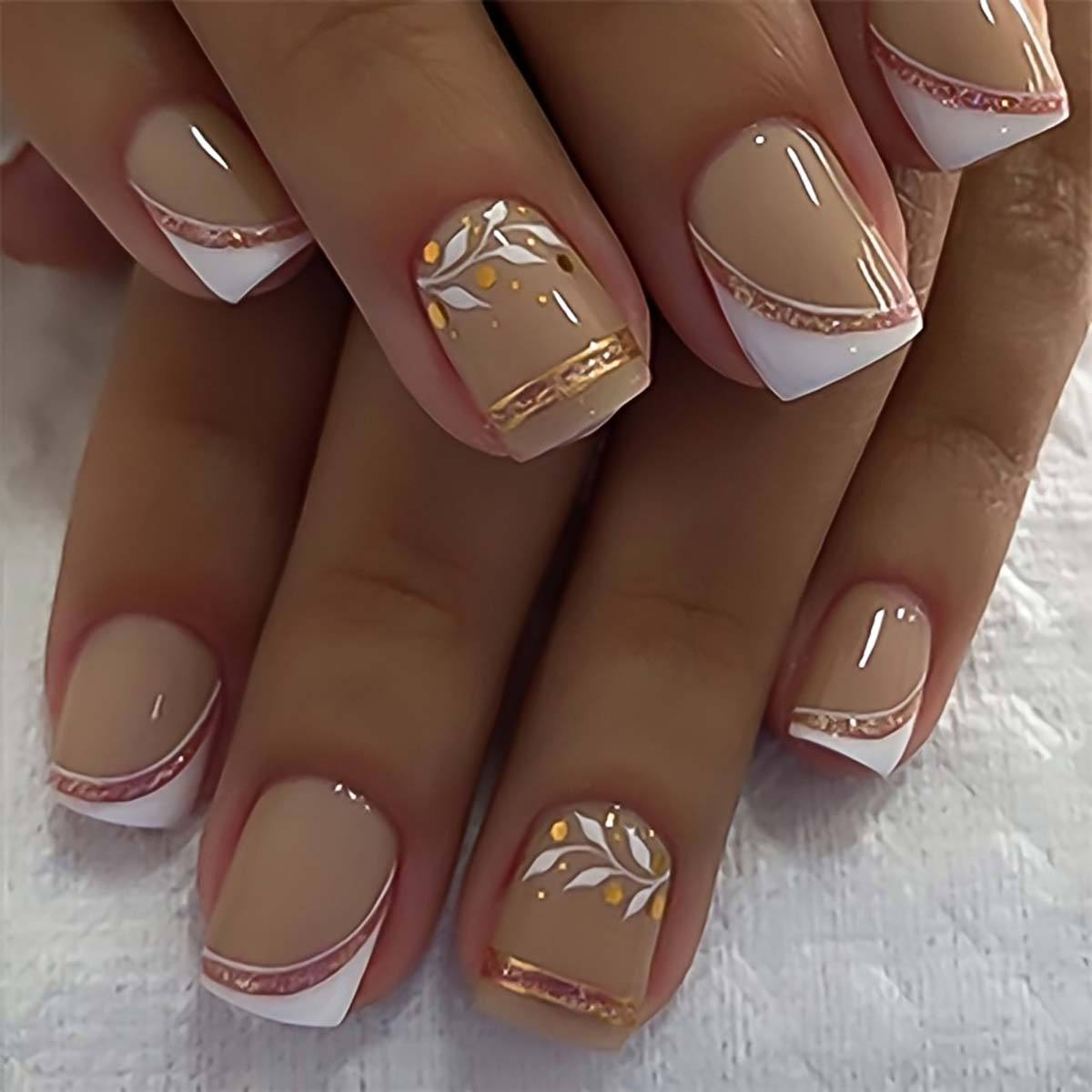 Nail Art Press On - Short Medium fake nails for women