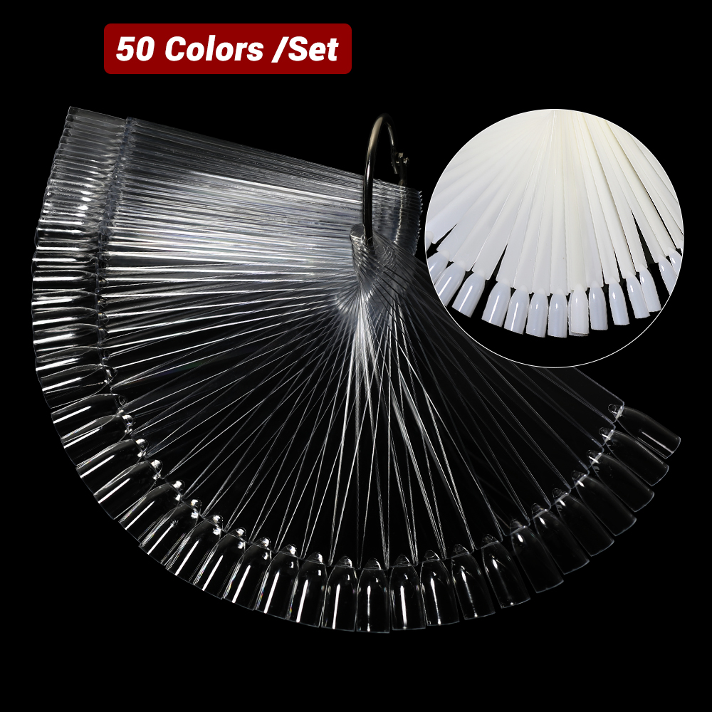 Nail Art Natural - 50Pcs False Nail Display Sticks Clear