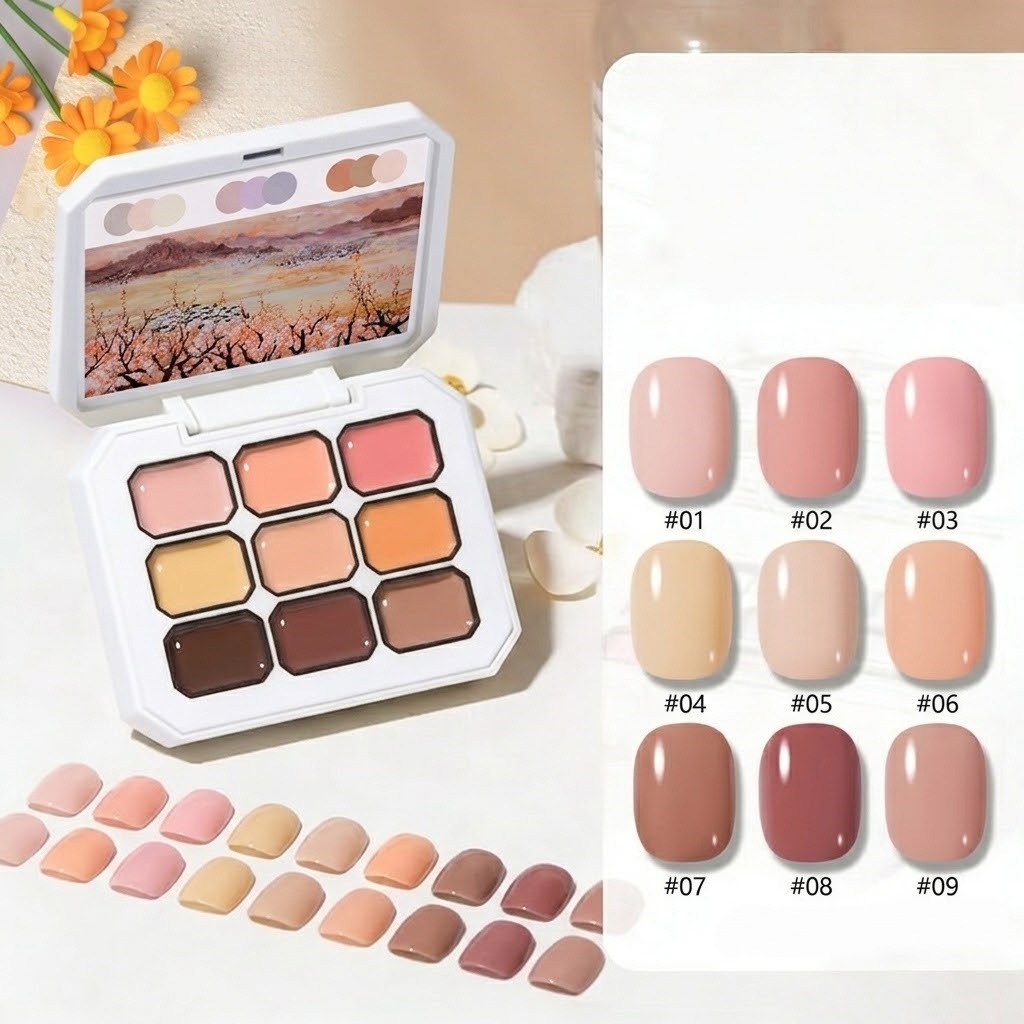 Nail Art Painting - 1pc 9-Grid Color Painting Gel High