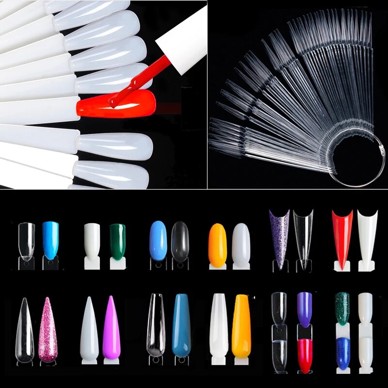 Nail Art Natural - Nail Display Sticks Clear Natural Colors