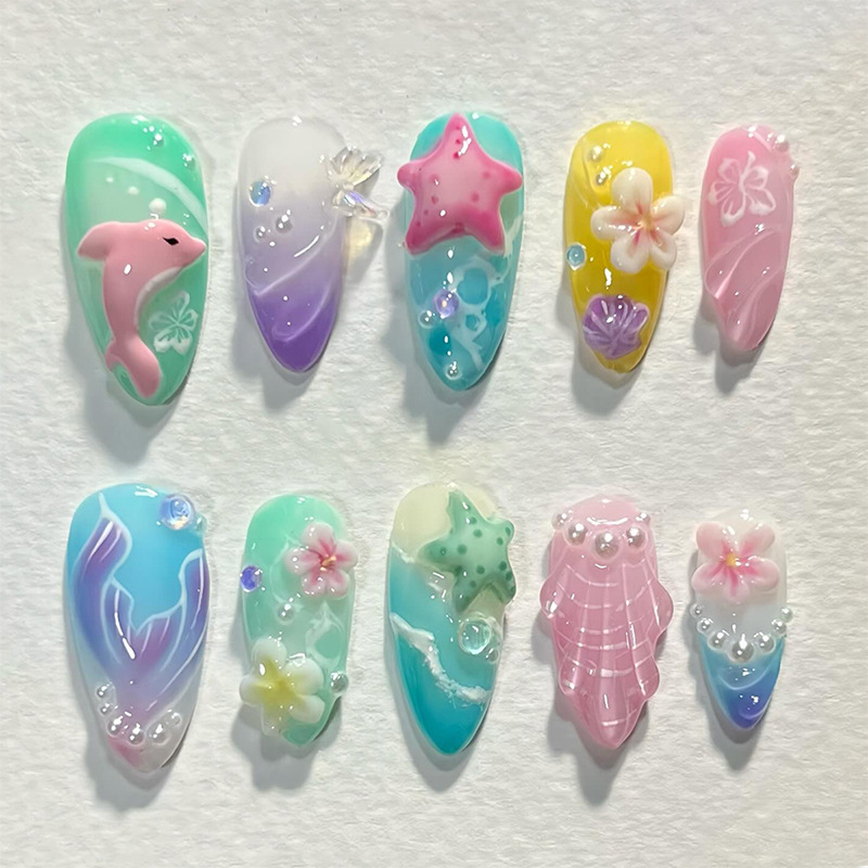 30pcs Summer Press on Nails 3D - Nail Art Press On recension och pris