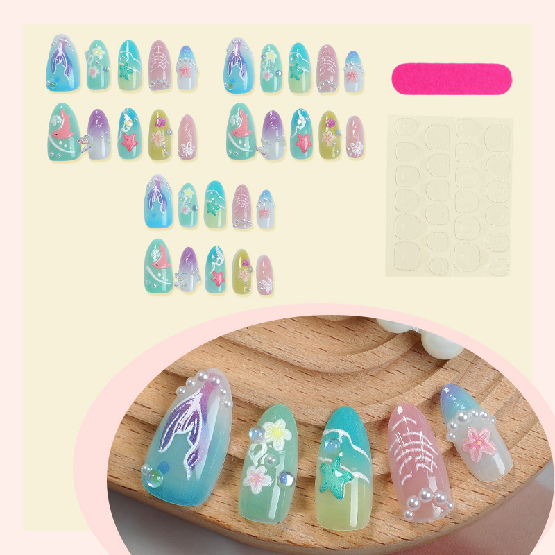 30pcs Summer Press on Nails 3D - Nail Art Press On recension och pris