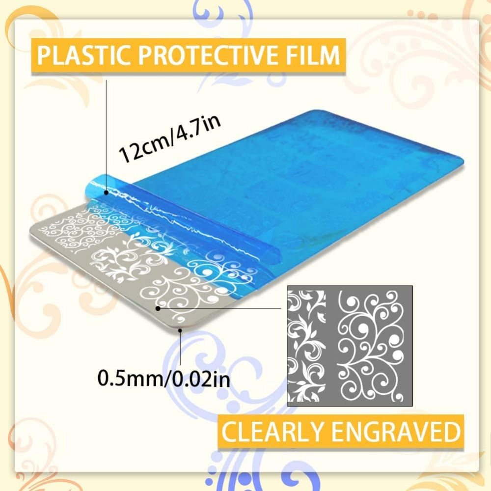 3pcs Swirl Pattern Nail Art Te - Nail Stamping Plate recension och pris