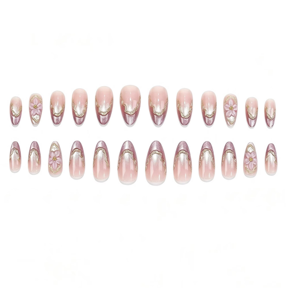 3D flowers fake nails with glo - Nail Art Press On recension och pris