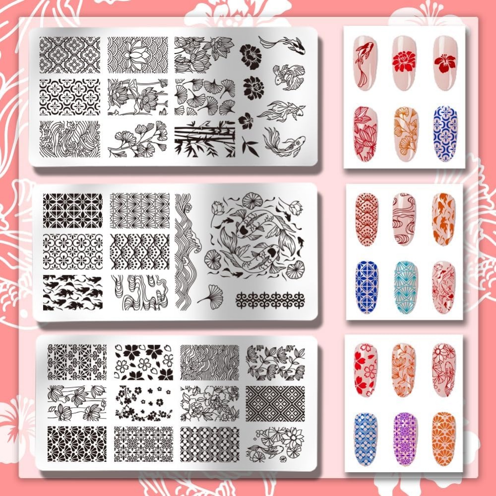 3pcs Koi Nail Stamping Plates  - Nail Stamping Plate recension och pris