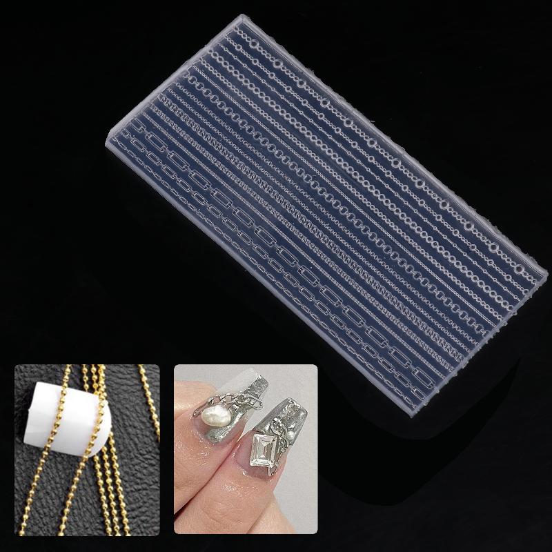 15 Mixed Sized Shaped 3D Chain - Nail Stamping Plate recension och pris