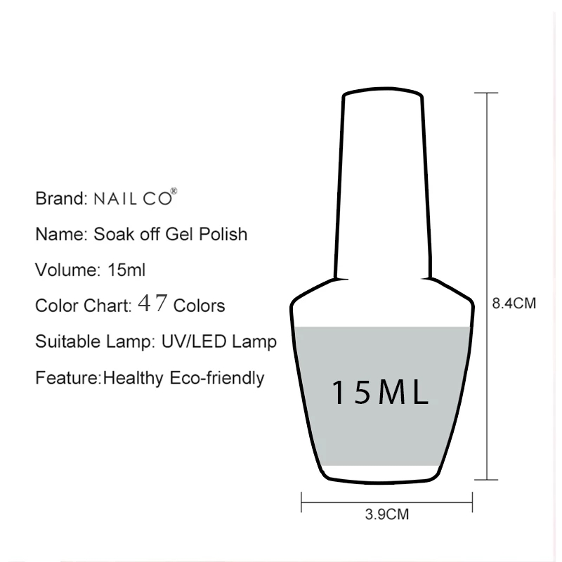 NAILCO 15ml Nail Art Gel Lack  - Nail Art Natural Pink recension och pris