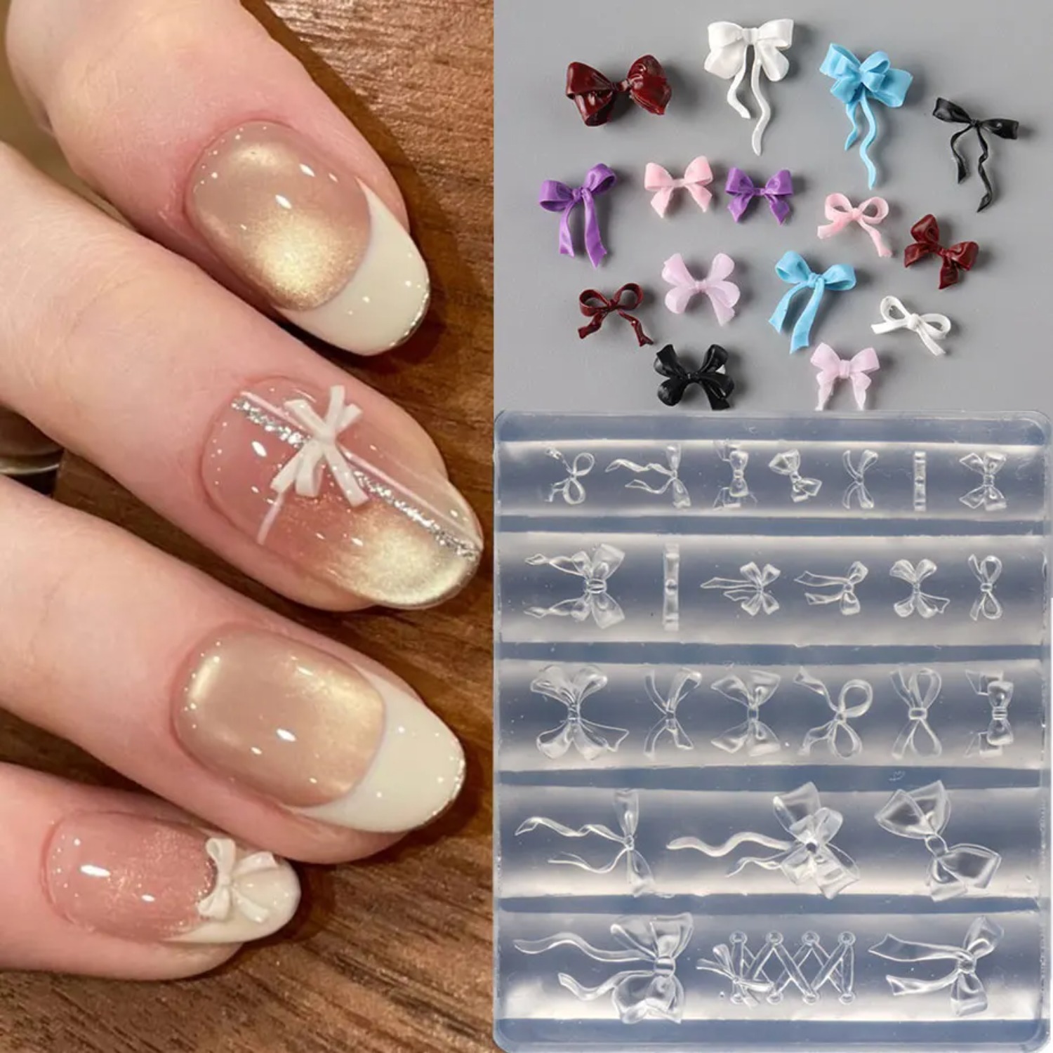 3D Bowknot Silicone Nail Mold  - Nail Stamping Plate recension och pris