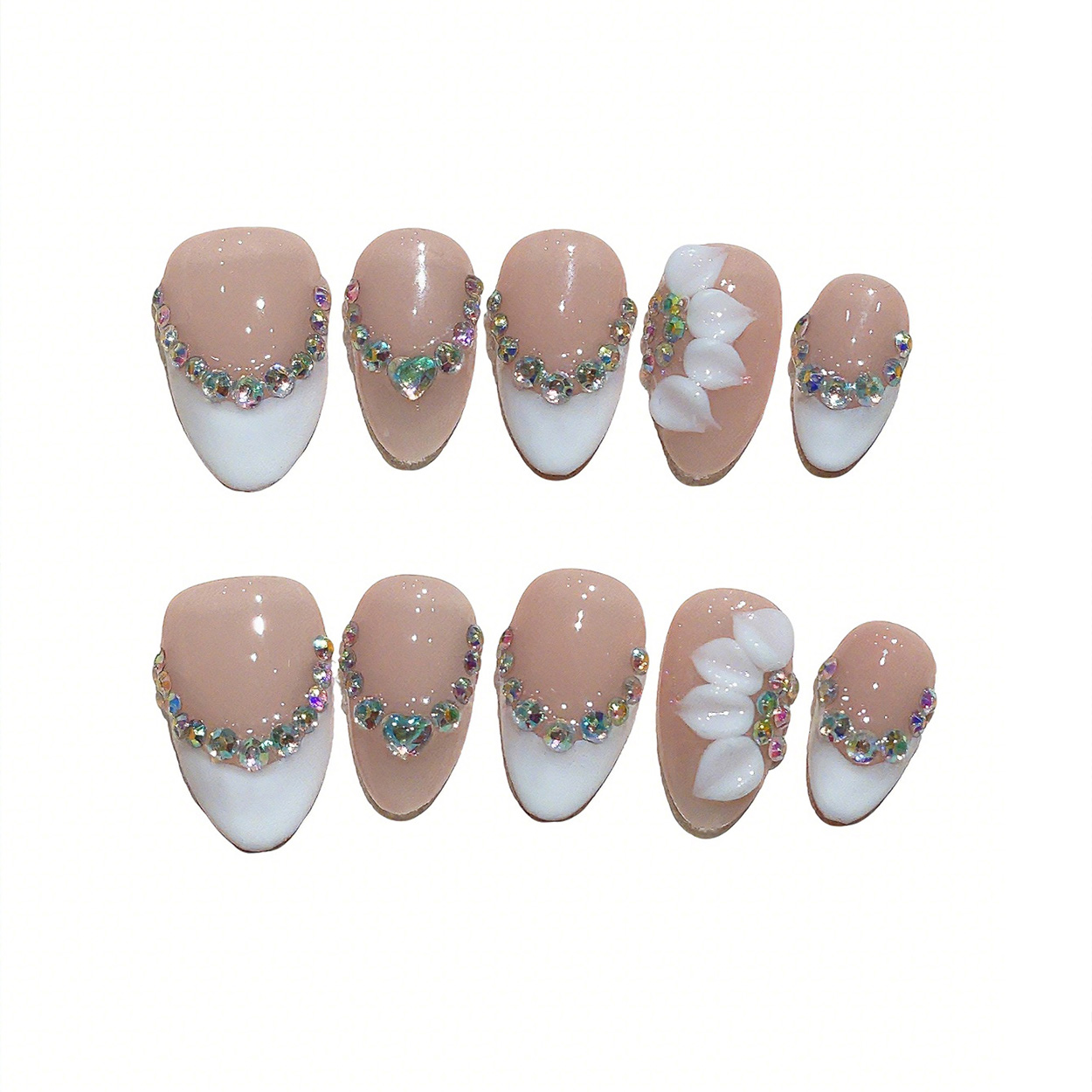 10pcs Short Almond Handmade Pr - Nail Art Press On recension och pris