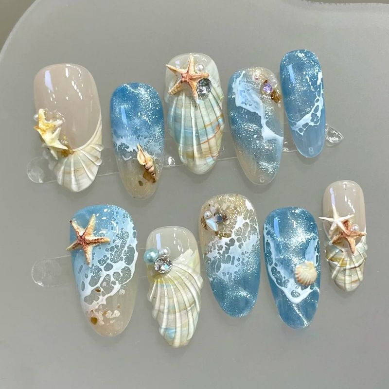 24Pcs Mid-length French Almond - Nail Art Xs recension och pris