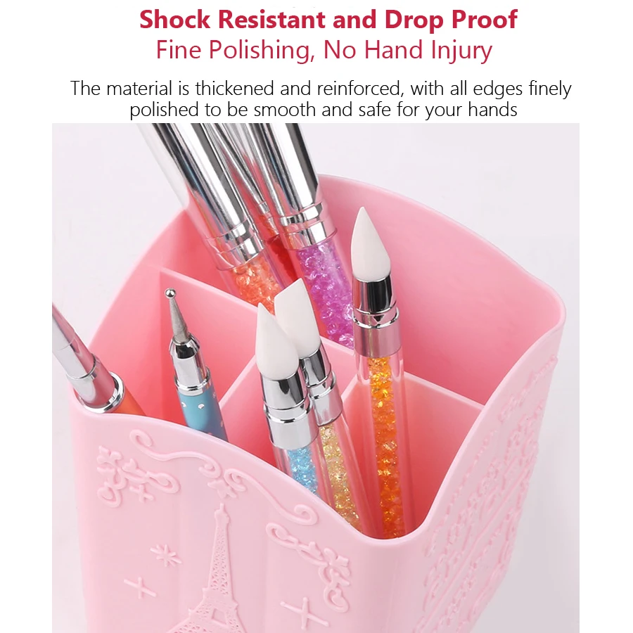 4-Compartment Nail Art Brush H - Nail Art Kaki recension och pris