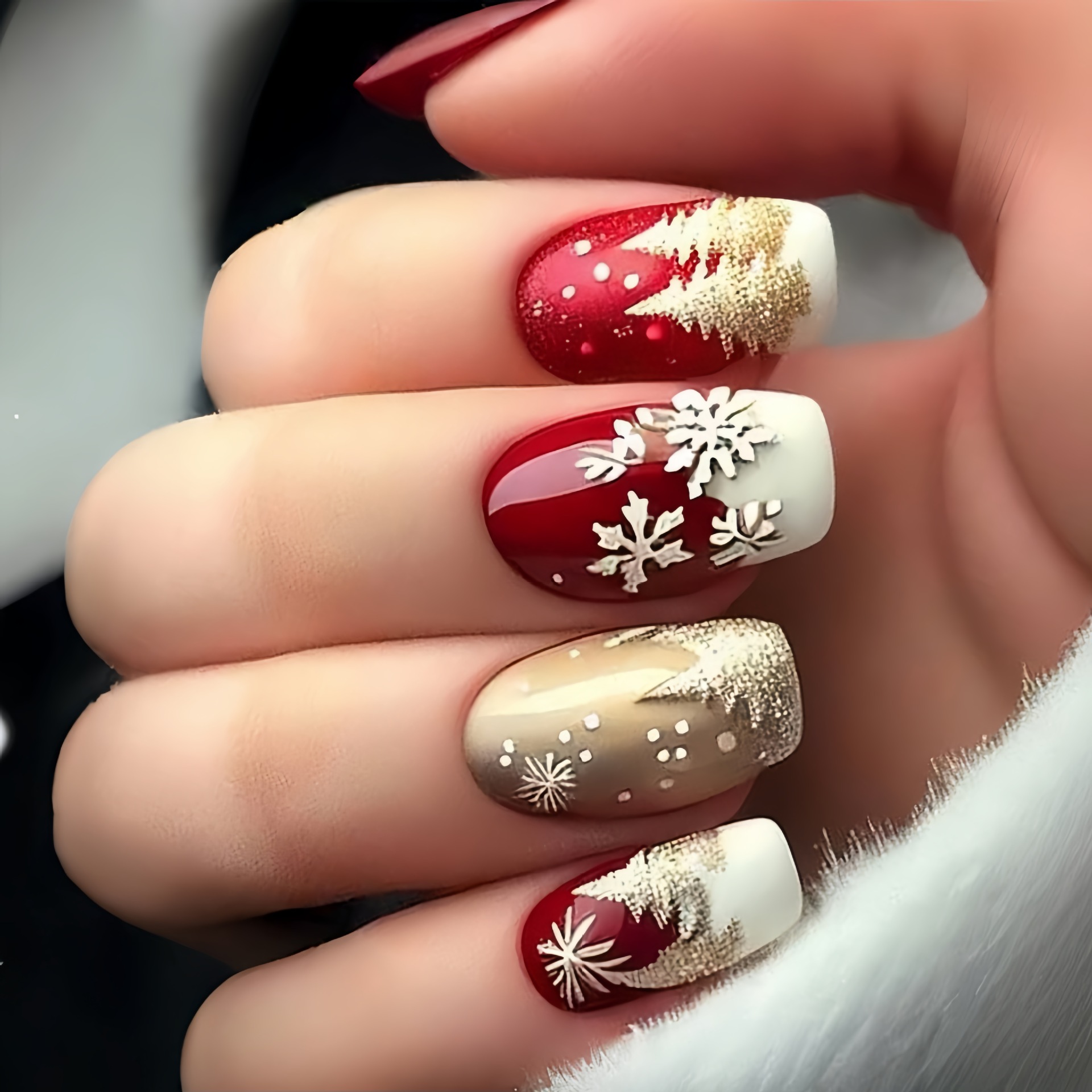 Medium fake nails for Christma - Nail Art Press On recension och pris