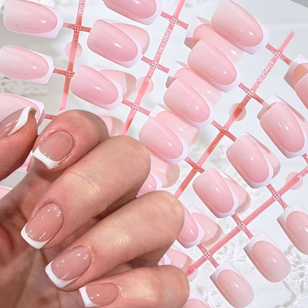 120PCS Short Square French Tip - Nail Art Natural recension och pris