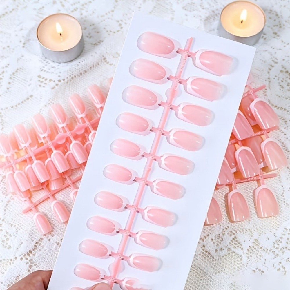 120PCS Short Square French Tip - Nail Art Natural recension och pris