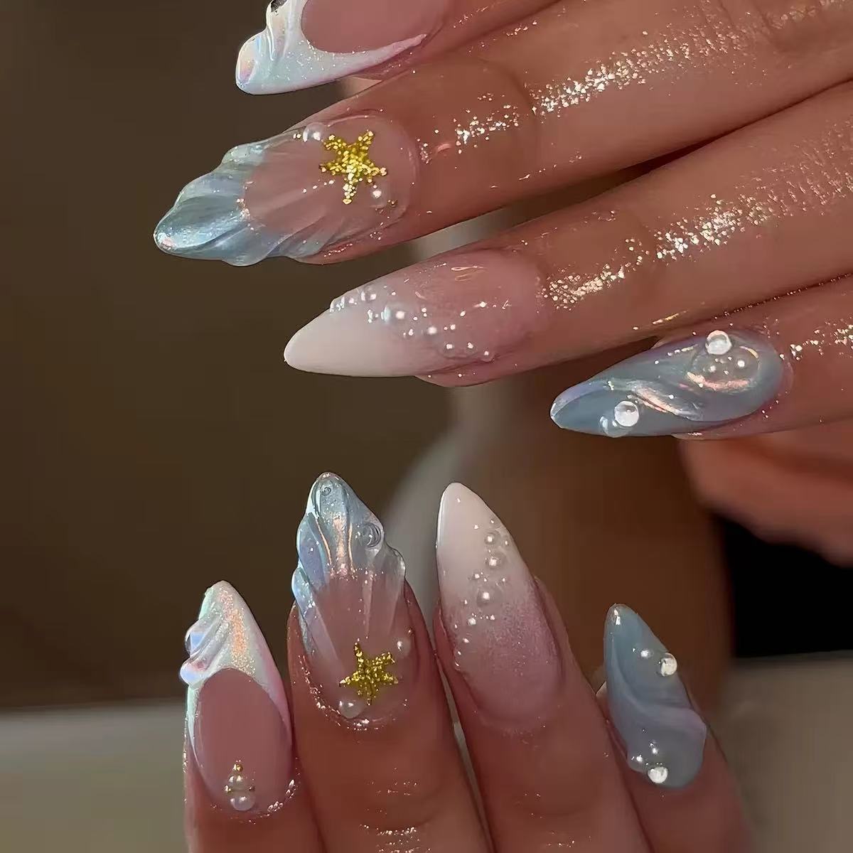 24pcs Short Oval 3D Gel Nail S - Nail Art Press On recension och pris