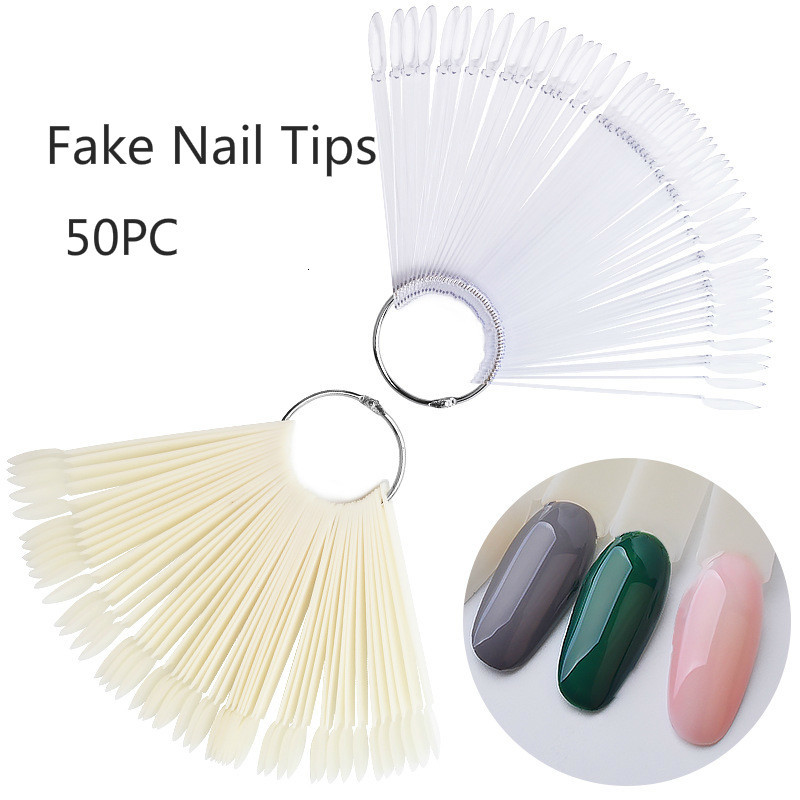 50pcs Color Card Nail Tips Dis - Nail Art Natural recension och pris
