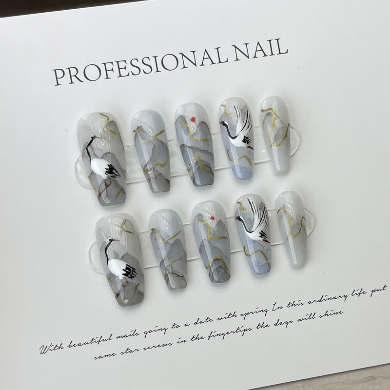 10 Pieces Chinese Style Ink Pa - Nail Art Painting recension och pris