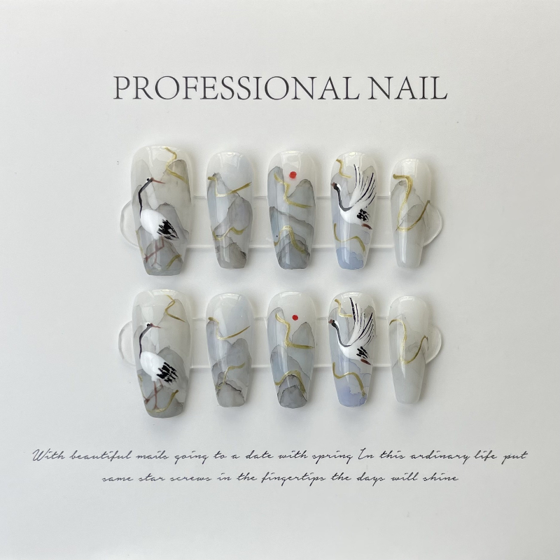10 Pieces Chinese Style Ink Pa - Nail Art Painting recension och pris