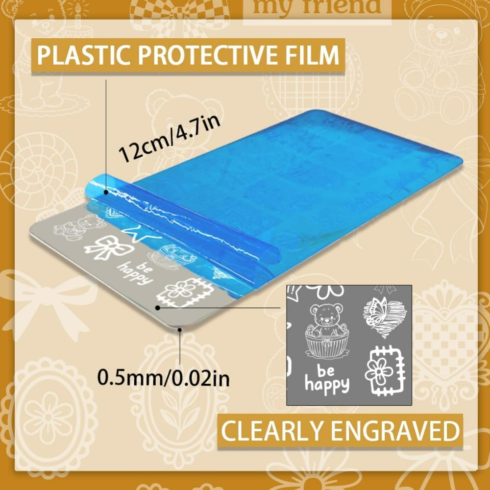 3pcs Cute Bear Nail Stamping P - Nail Stamping Plate recension och pris