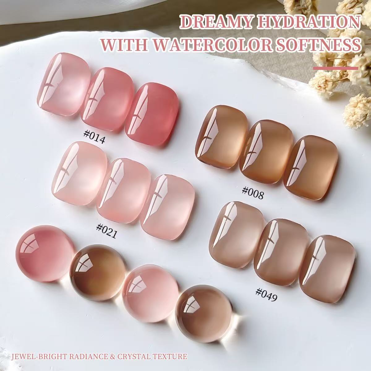 XEIJAYI 4 Colors Jelly Gel Nai - Nail Art Natural Pink recension och pris