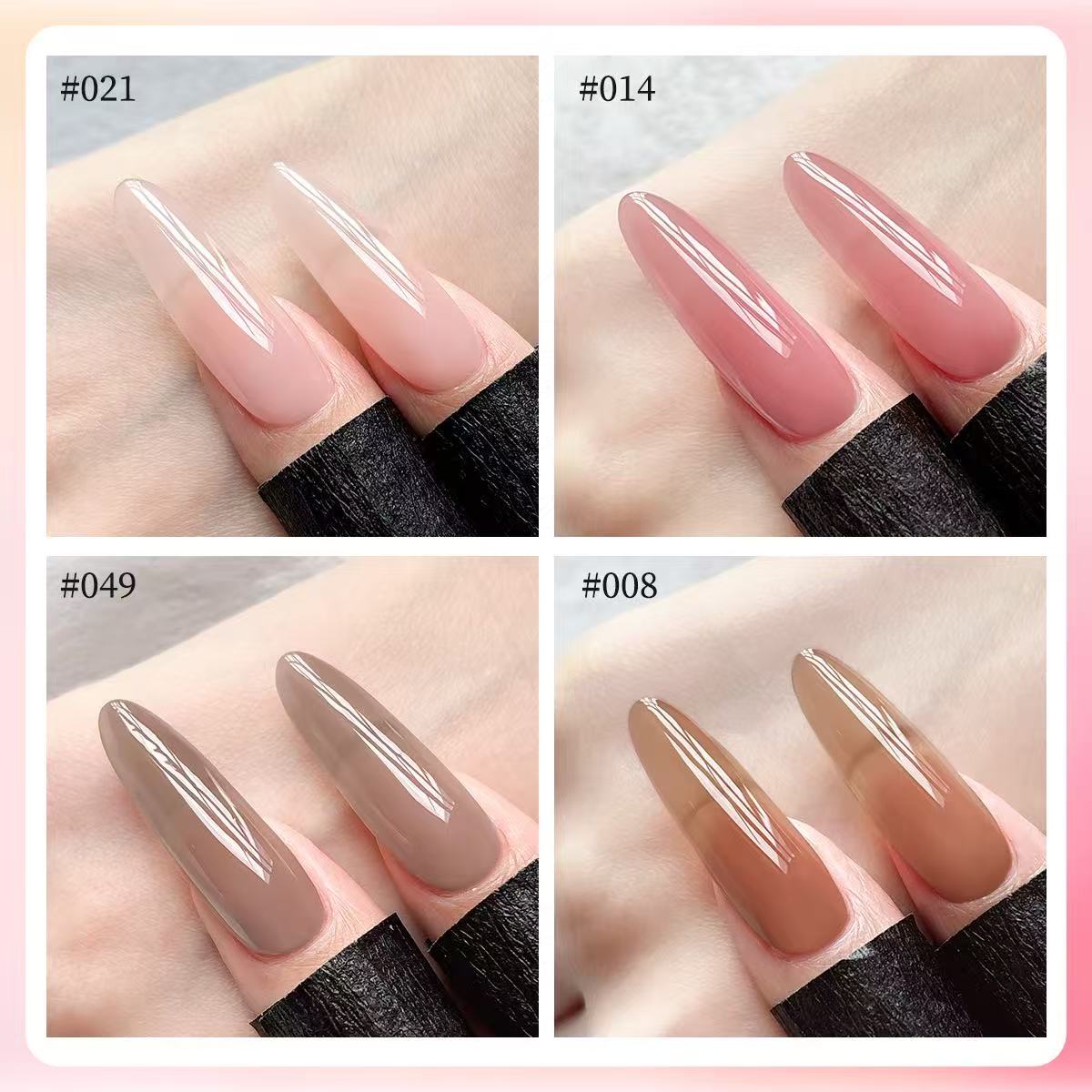 XEIJAYI 4 Colors Jelly Gel Nai - Nail Art Natural Pink recension och pris