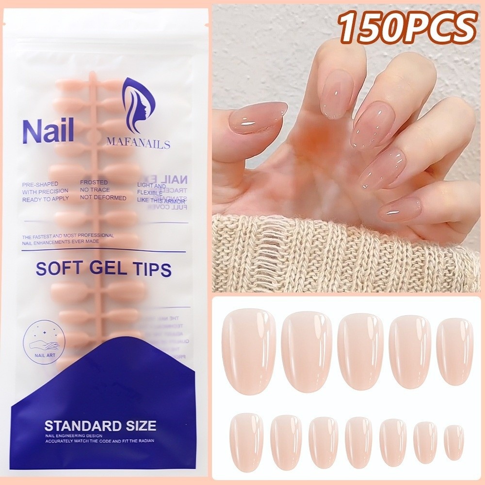 150pcs Fashion Glossy Finish F - Nail Art Natural recension och pris