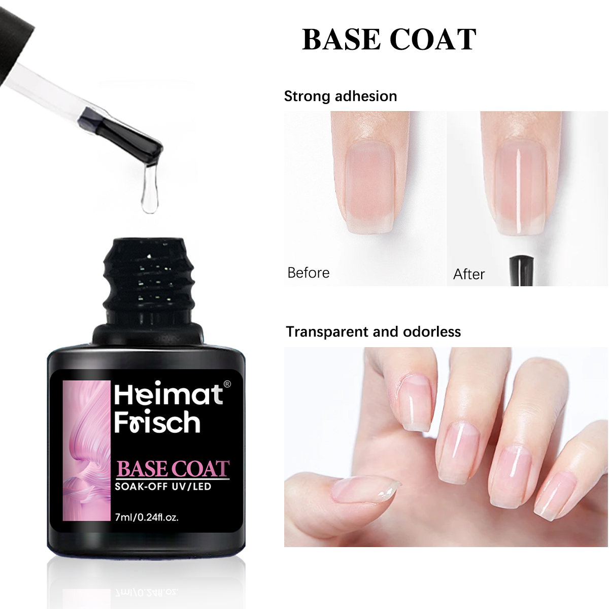 Heimat Frisch 3-pack: base coa - Gel Top Coat recension och pris