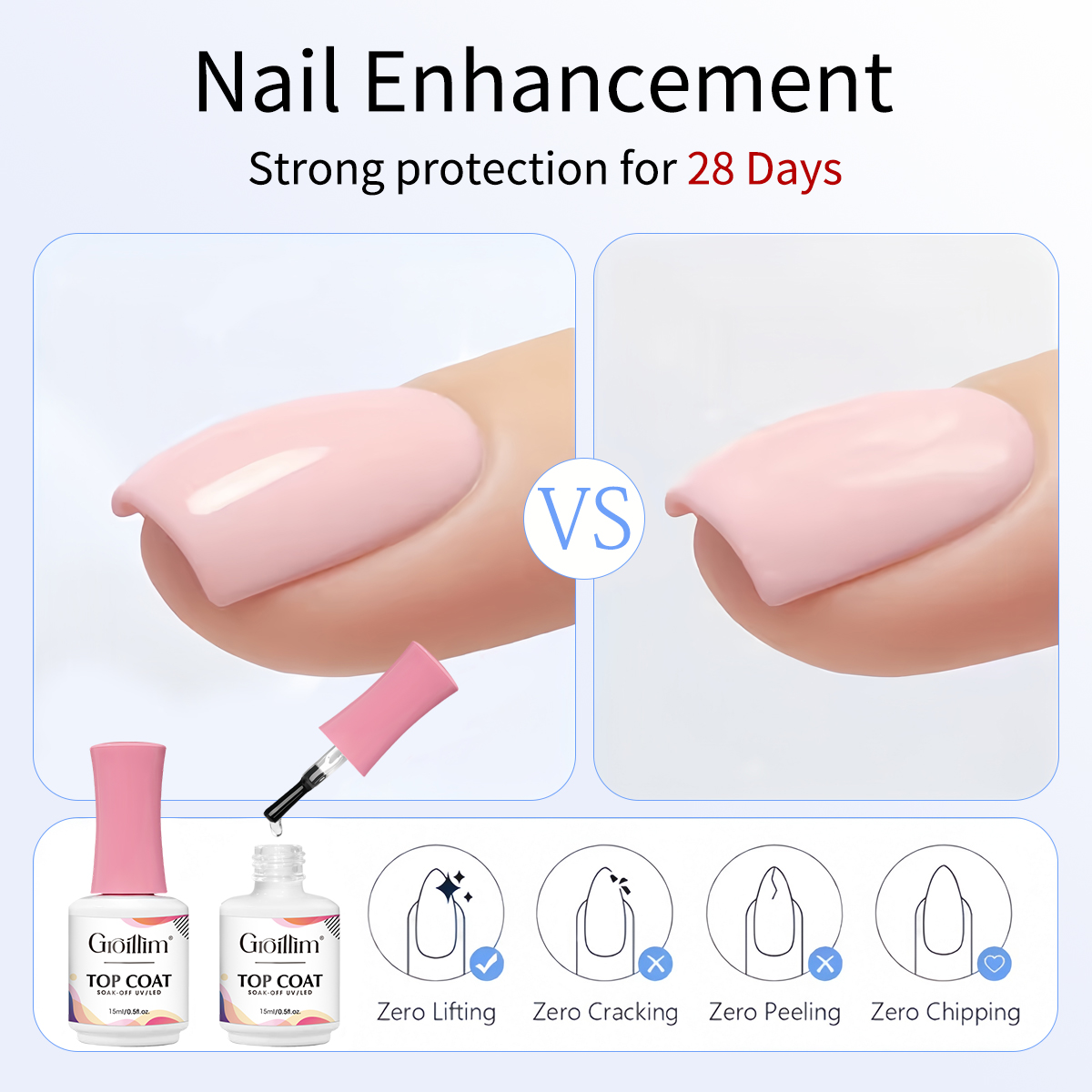 Groillim 15ml No-Wipe Gel Nail - Gel Top Coat recension och pris