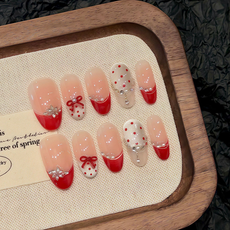 10Pcs Short Almond Handmade Pr - Nail Art Xs recension och pris