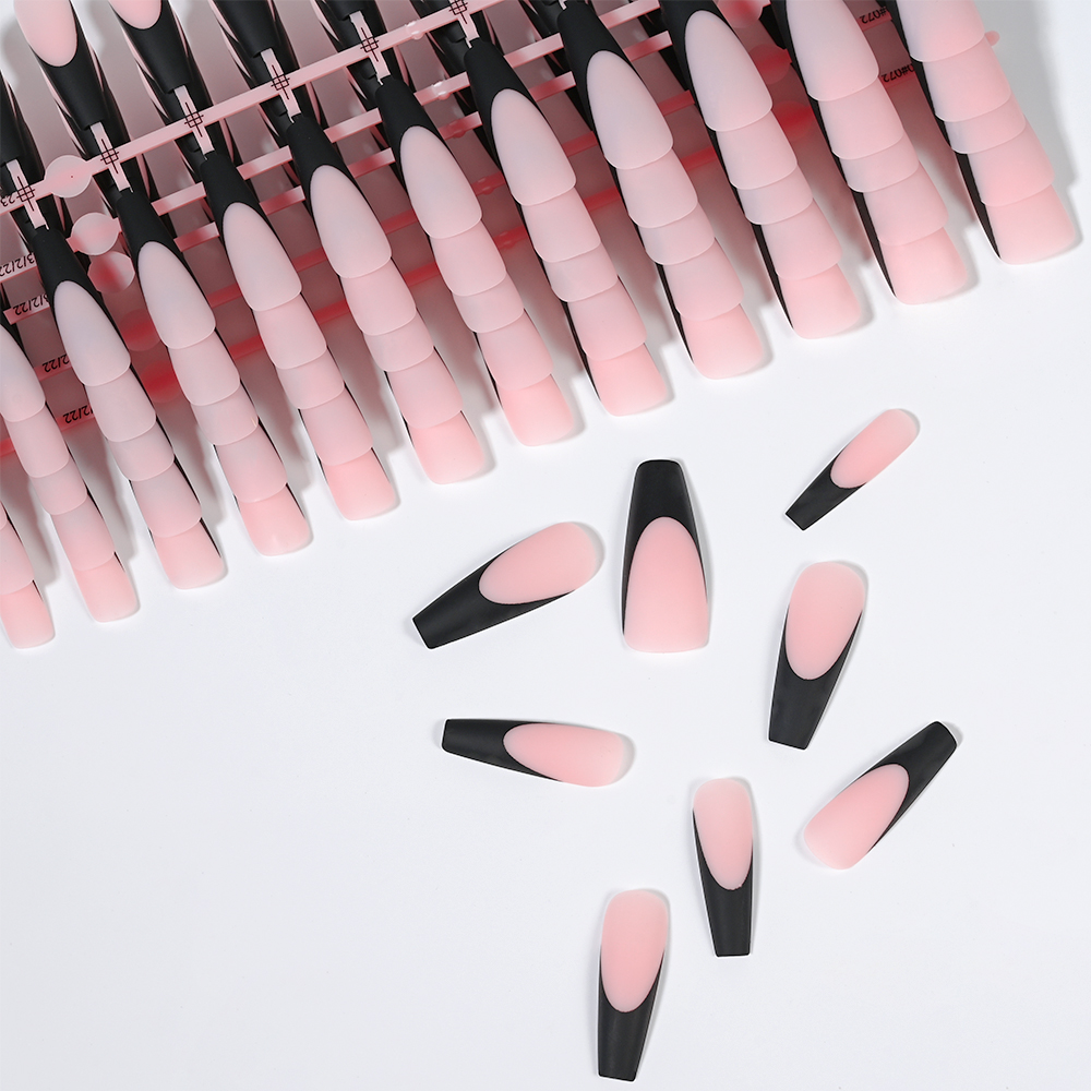 120PC Black French Gel Nail Ti - Nail Art Natural recension och pris