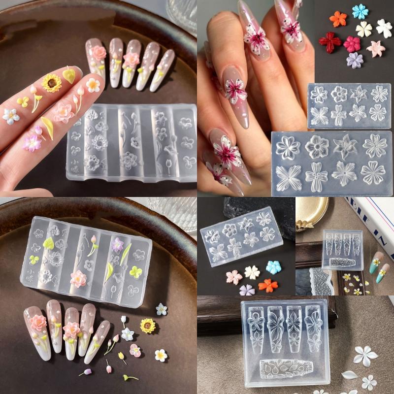 New Flower Nail Art Mold 3D Si - Nail Stamping Plate recension och pris