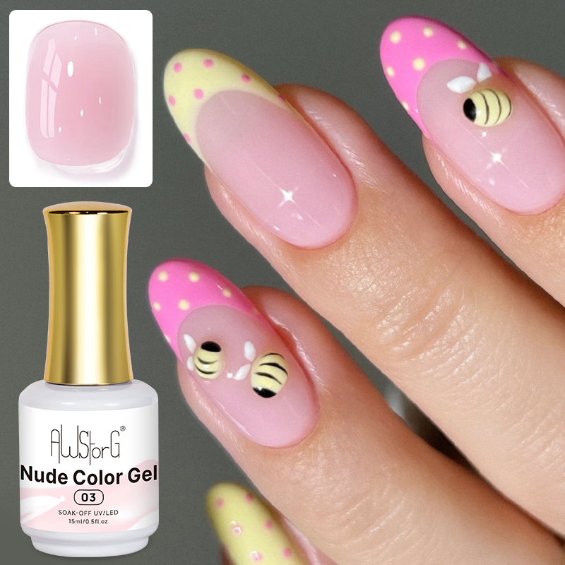 AWStorG 15ml Jelly Nude Pink T - Nail Art Natural Pink recension och pris