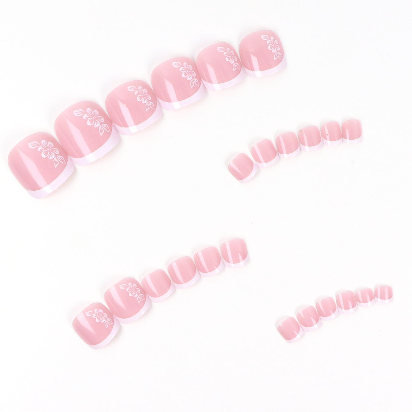 24PCS Short Square Pink With A - Nail Art Press On recension och pris
