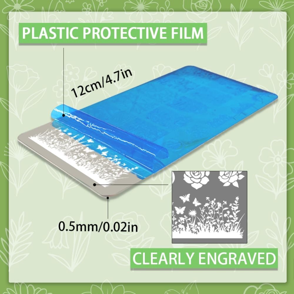 3pcs Flower Leaf Nail Stamping - Nail Stamping Plate recension och pris