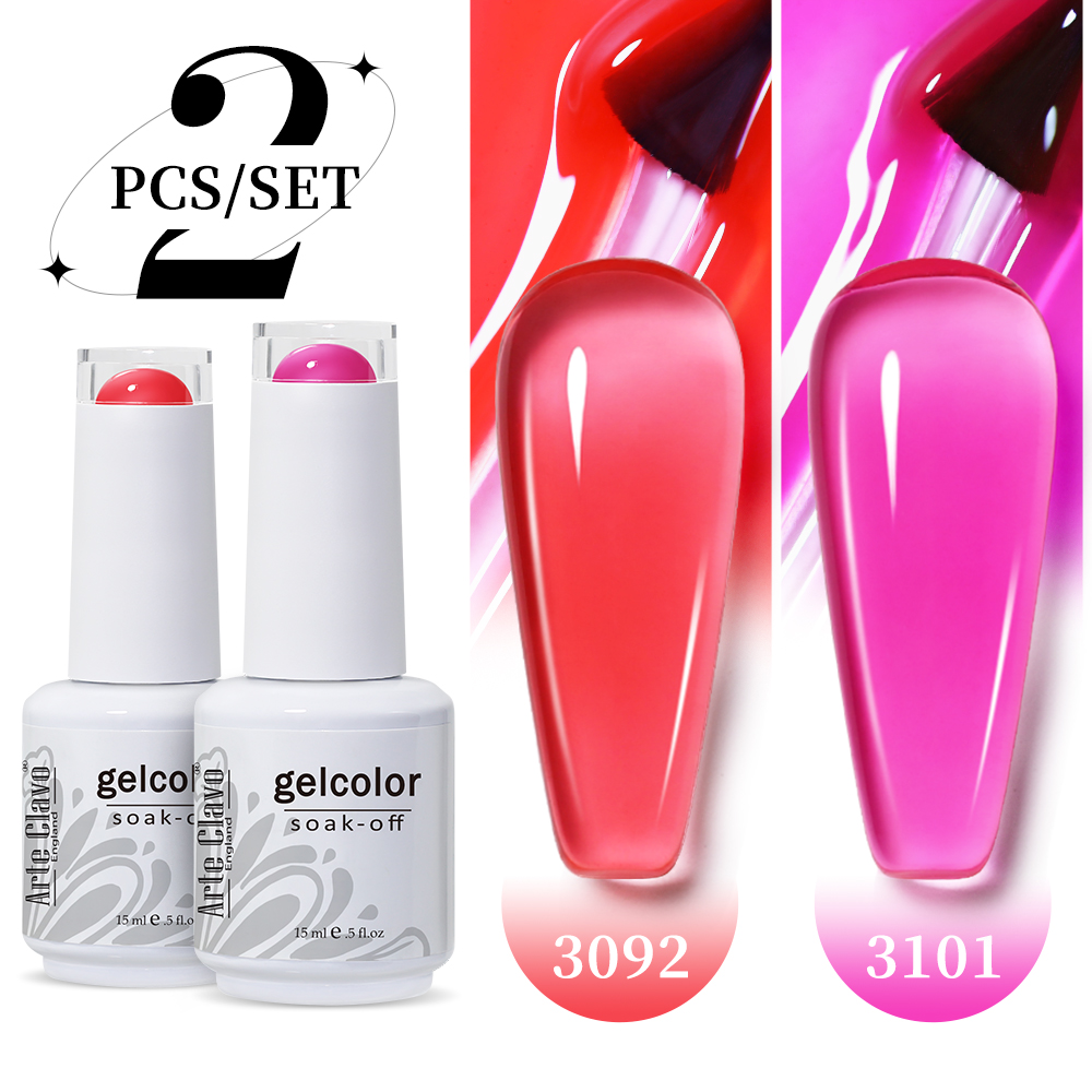 Arte Clavo 2Pcs/Set 15ml Jelly - Nail Art Natural Pink recension och pris