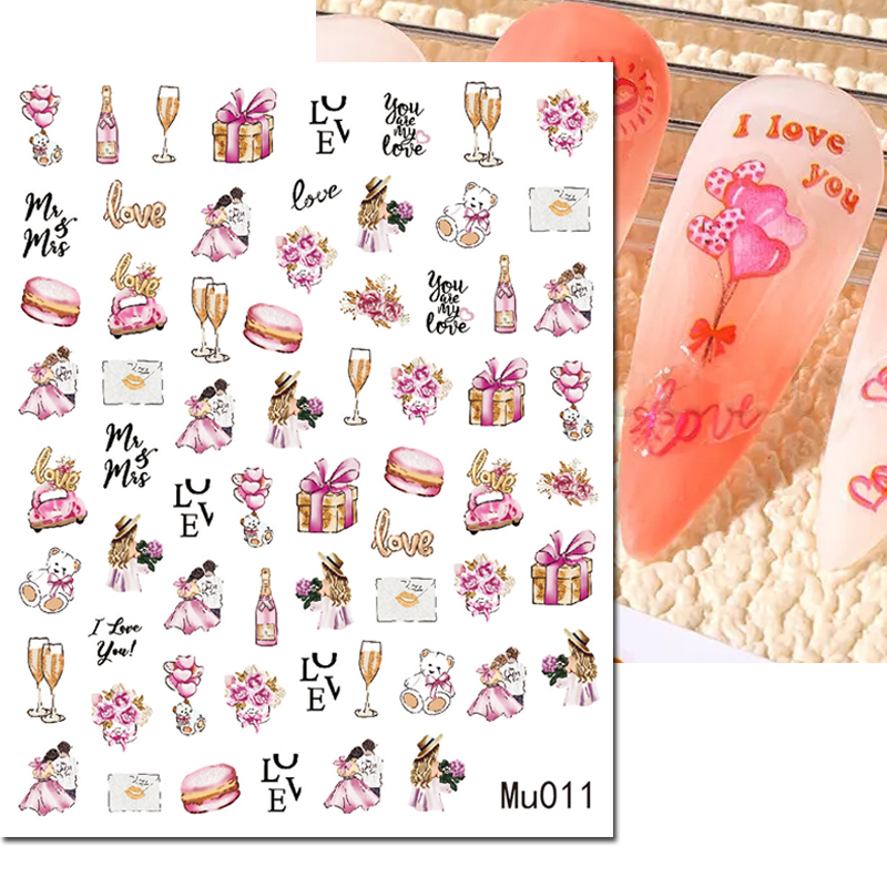 3d Nail Art Sliders Stickers V - Nail Art Valentine recension och pris