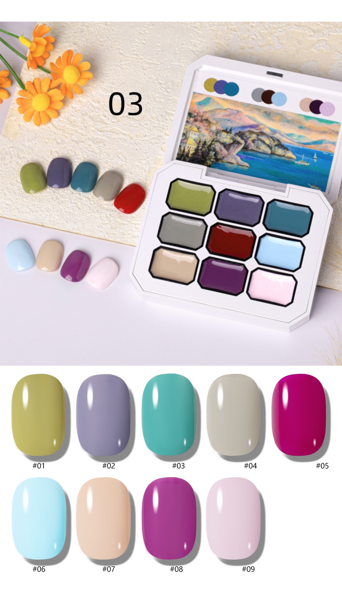 1pc 9-Grid Color Painting Gel  - Nail Art Painting recension och pris