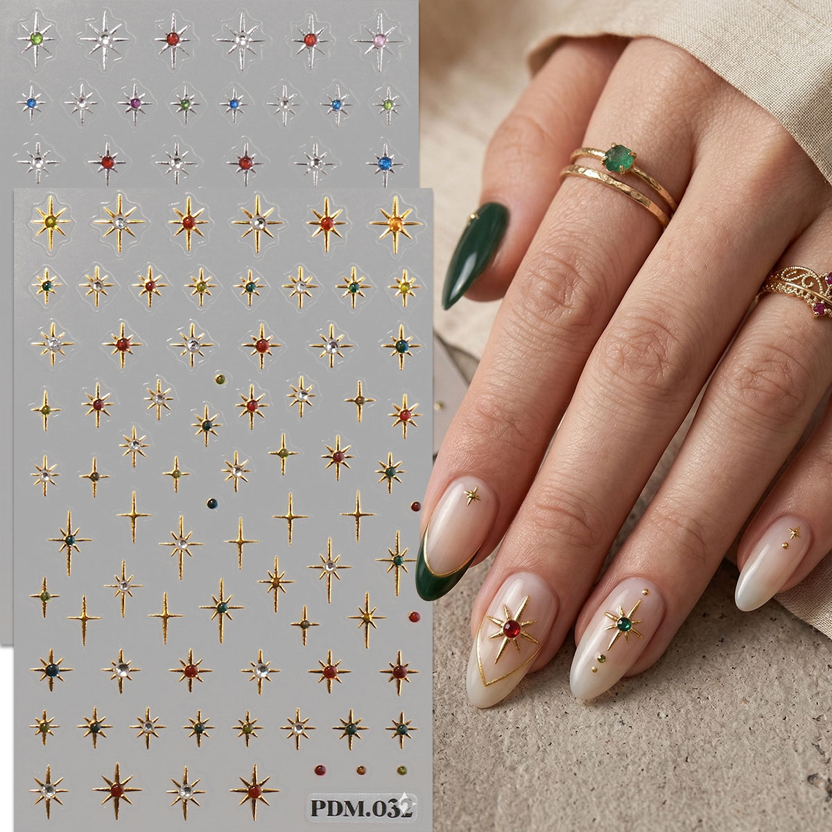 Gold Silver Starburst Nail Art - Nail Art Ramadan recension och pris