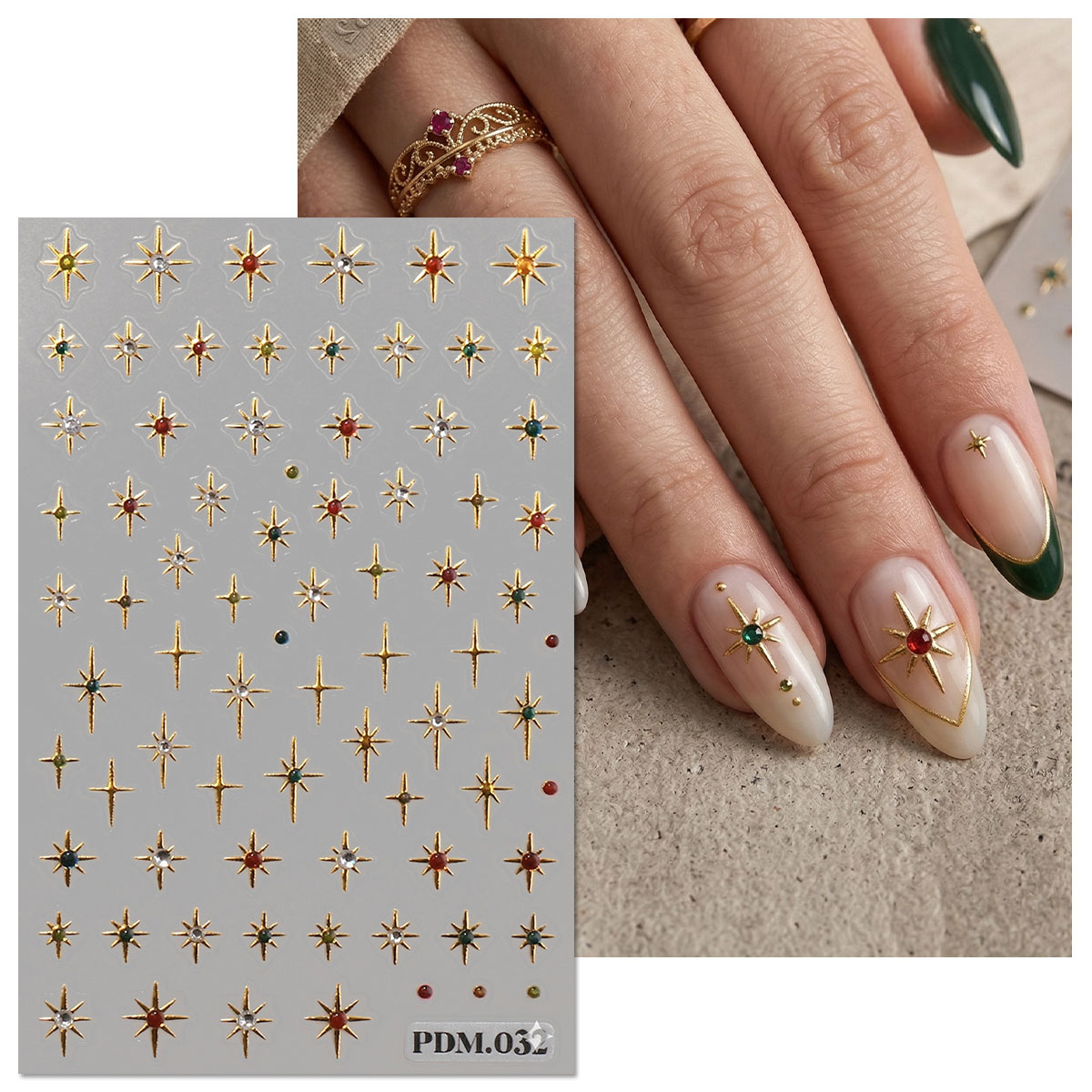 Gold Silver Starburst Nail Art - Nail Art Ramadan recension och pris